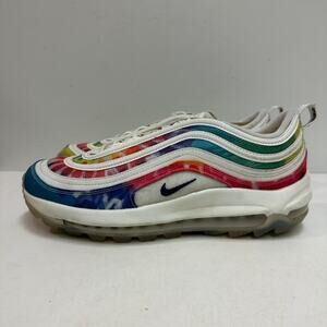 VERY GOOD Nike Air Max 97 Golf NRG ‘Tie-Dye’ Rainbow Cleats Spikes Sneakers 11
